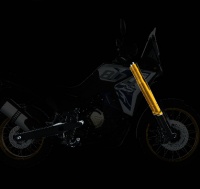 Adjustable shock absorption of VOGE DS800X Rally